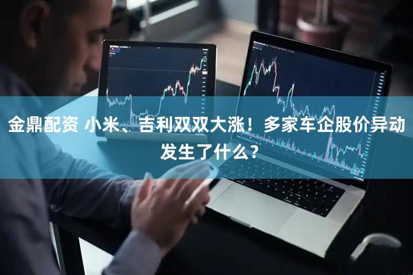 金鼎配资 小米、吉利双双大涨！多家车企股价异动 发生了什么？